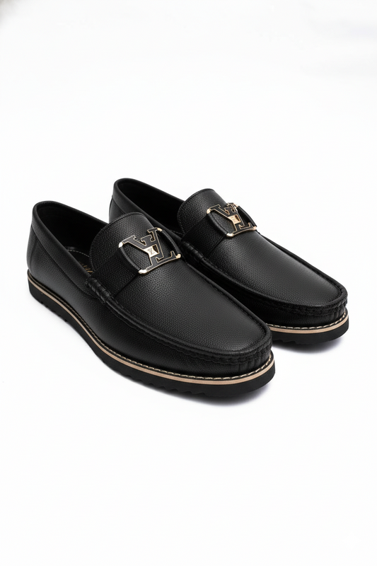 Black Chunky Sole Loafers