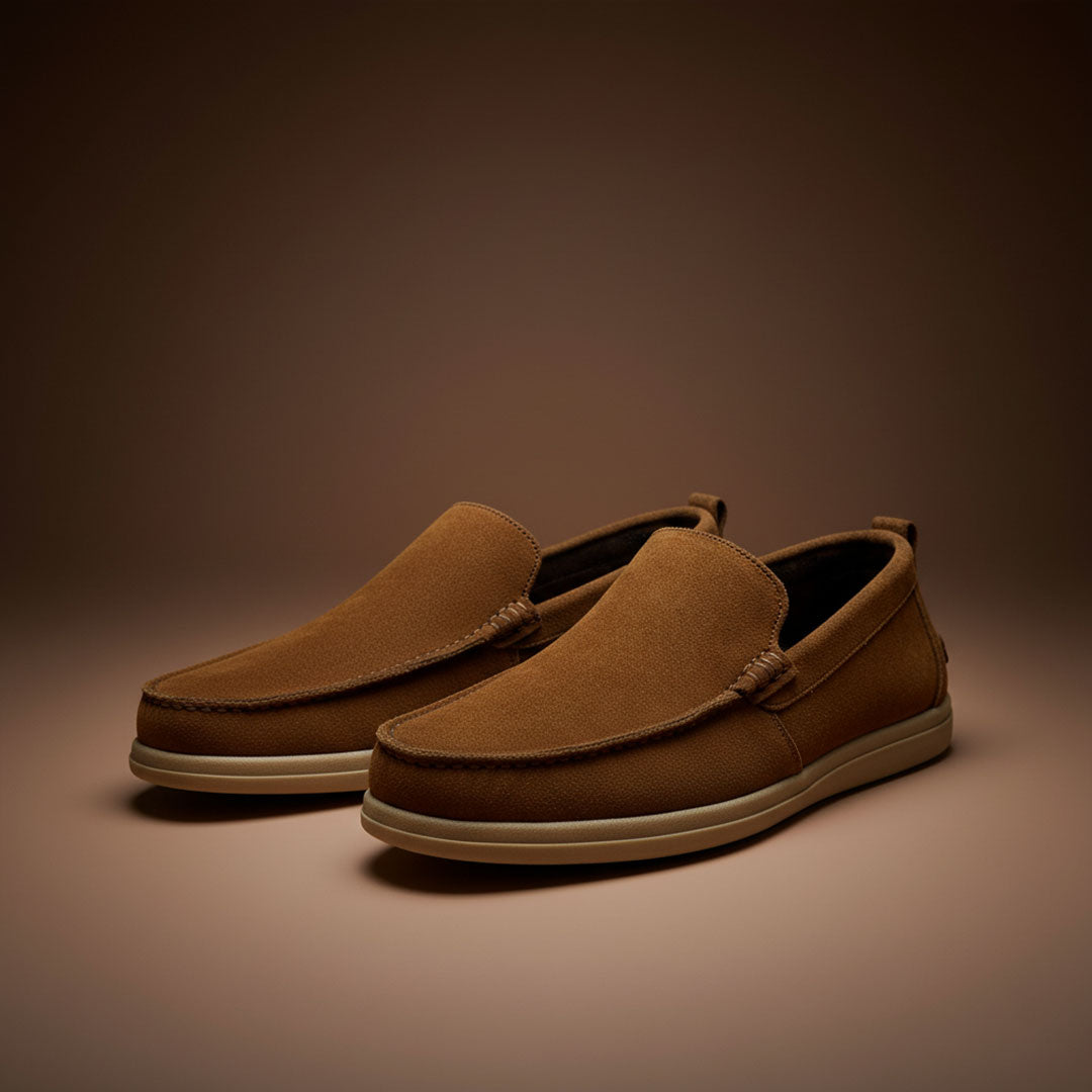 Shadow Brown - Slip-On Loafer Suede leather Shoes