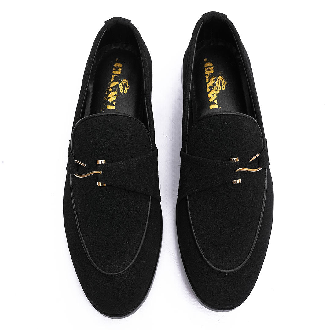 Umbra Black Suede S Buckle Casual Shoes