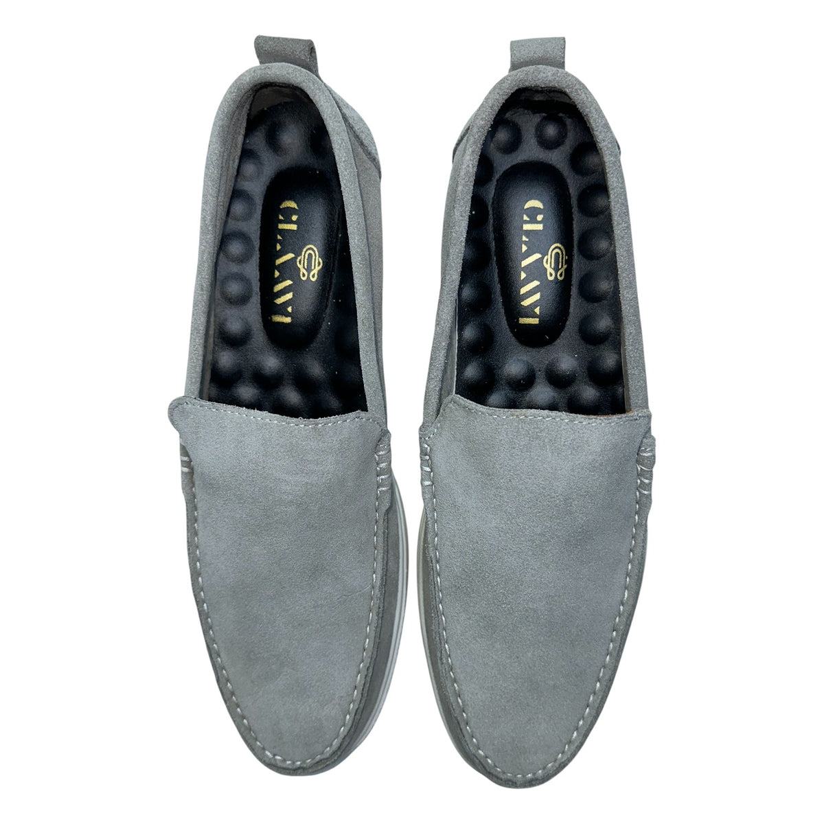 Shadow Light Gray - Slip-On Loafer Suede leather Shoes