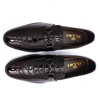 Brauno Textured Slip-ONS Formal loafer | Claavi