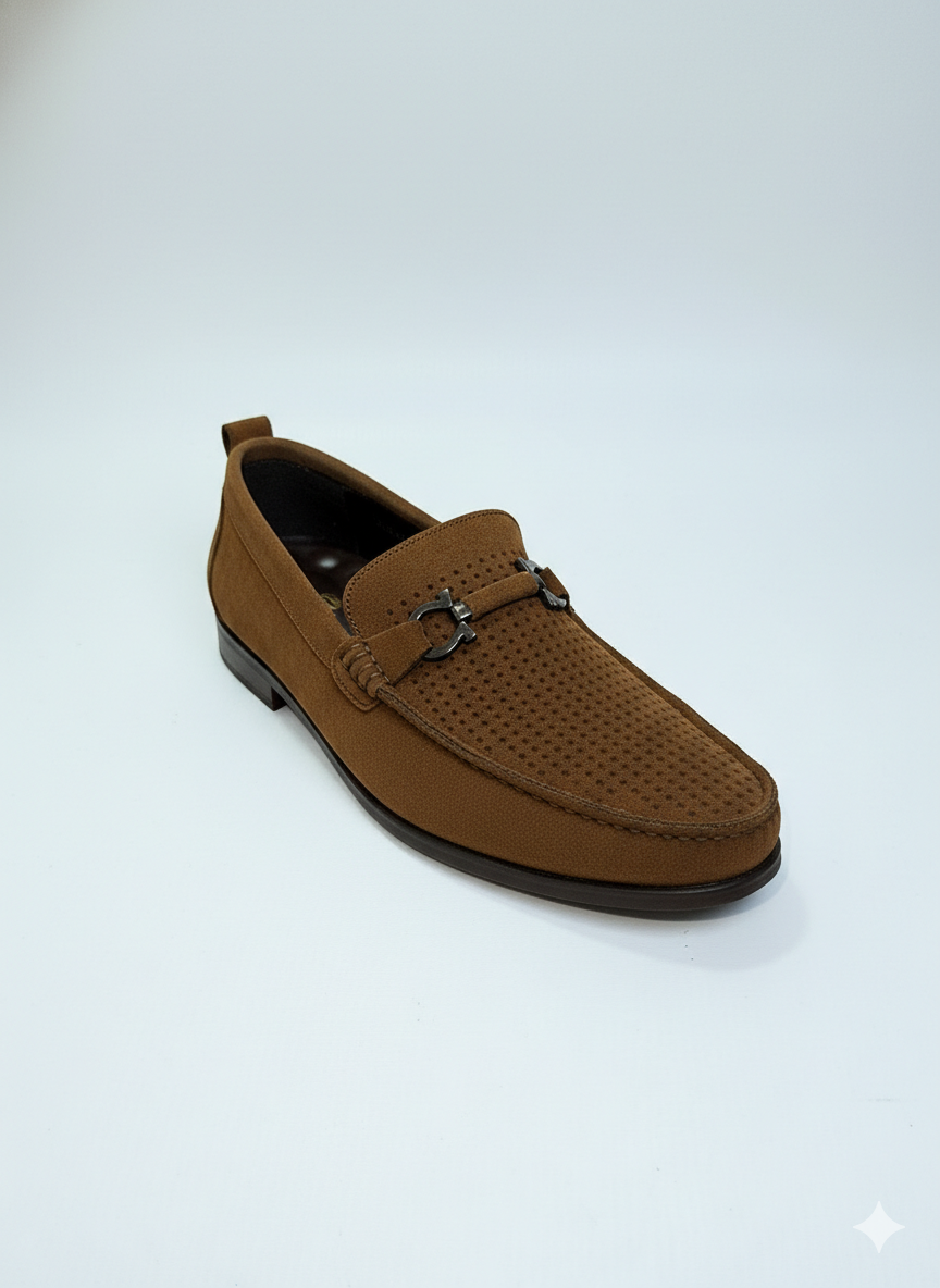 Brown Suede Comfort Loafers