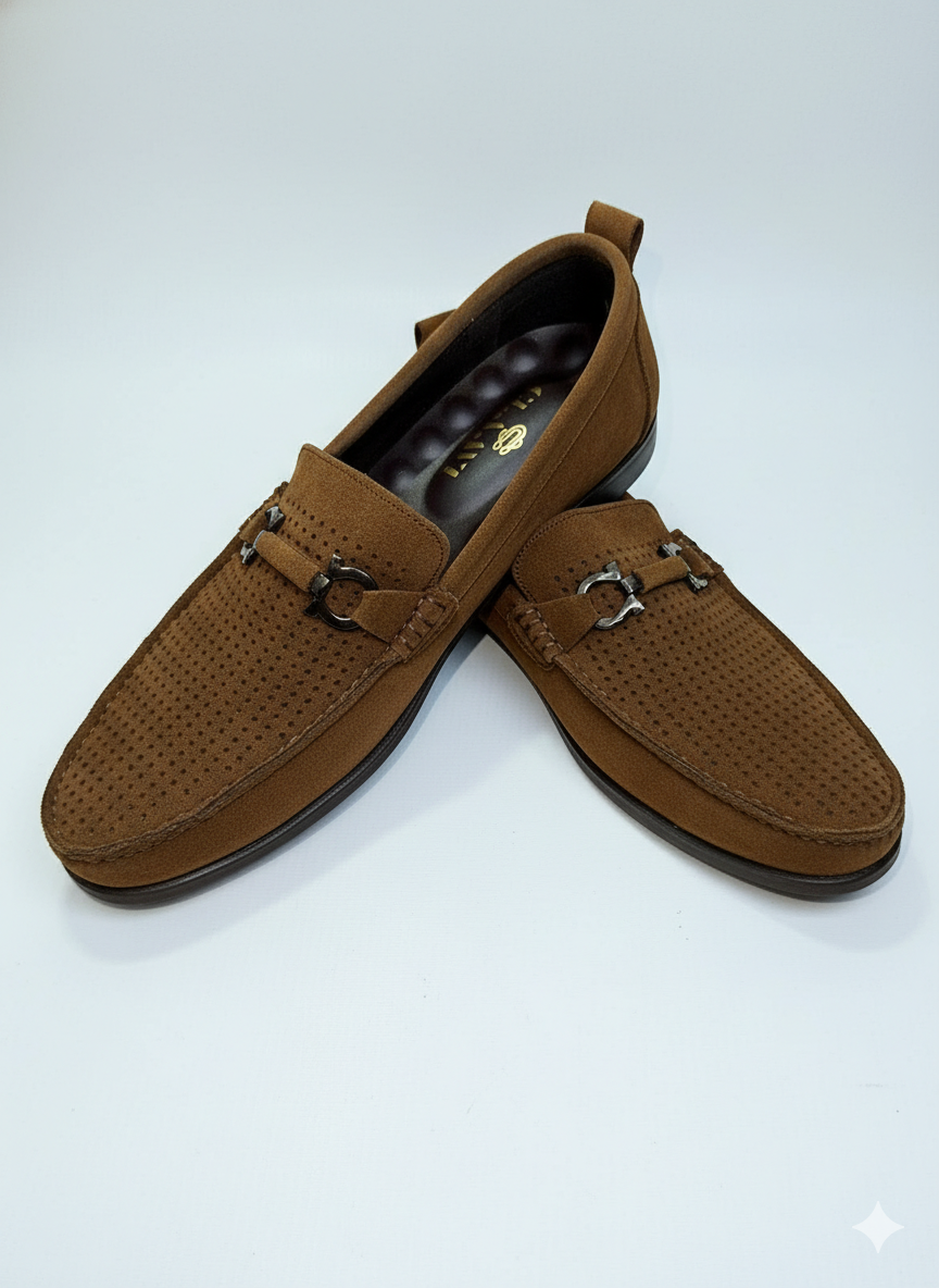Brown Suede Comfort Loafers