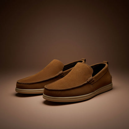 Shadow Brown - Slip-On Loafer Suede leather Shoes