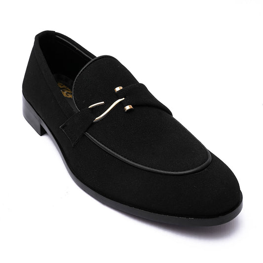 Umbra Black Suede S Buckle Casual Shoes | Claavi