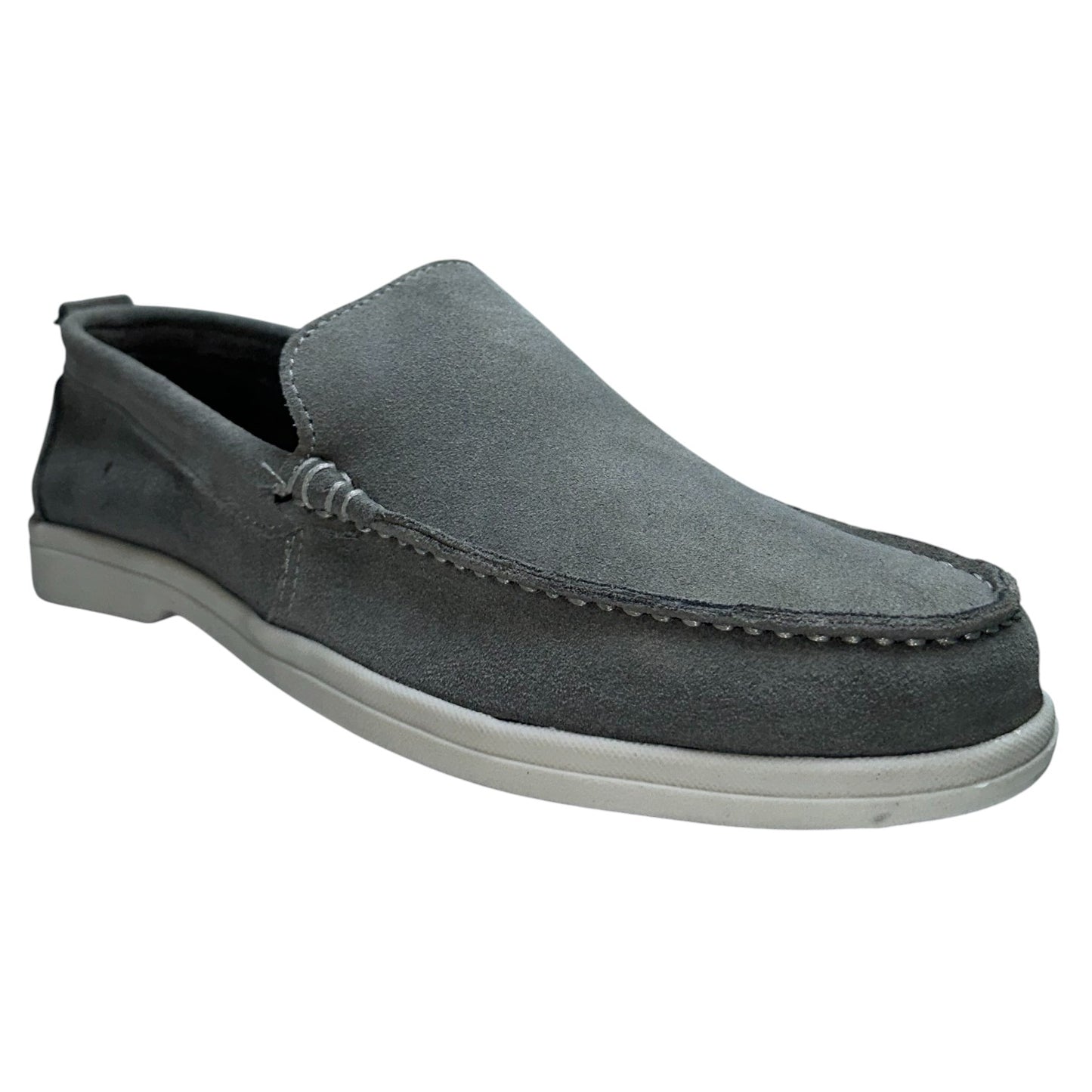 Shadow Light Gray - Slip-On Loafer Suede leather Shoes