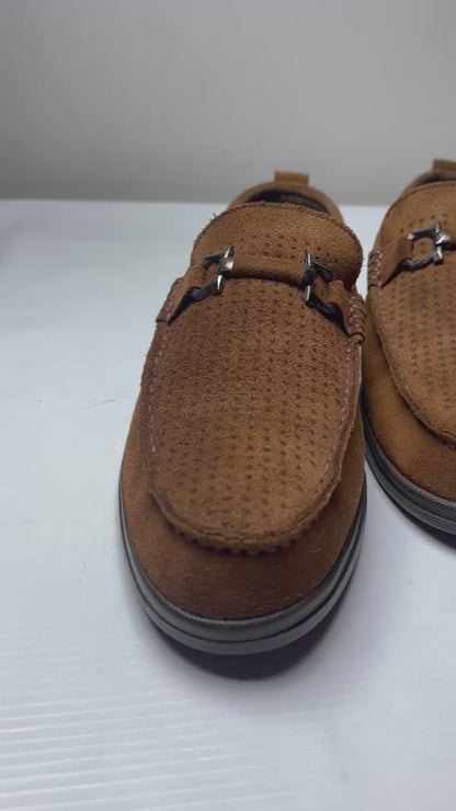Brown Suede Comfort Loafers