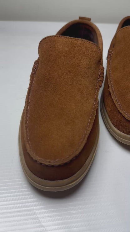 Shadow Brown - Slip-On Loafer Suede leather Shoes