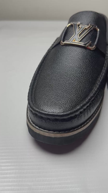 Black Chunky Sole Loafers